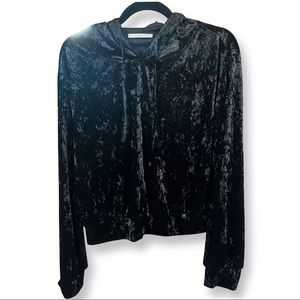 Active USA Crushed Velvet Crop Sweatshirt